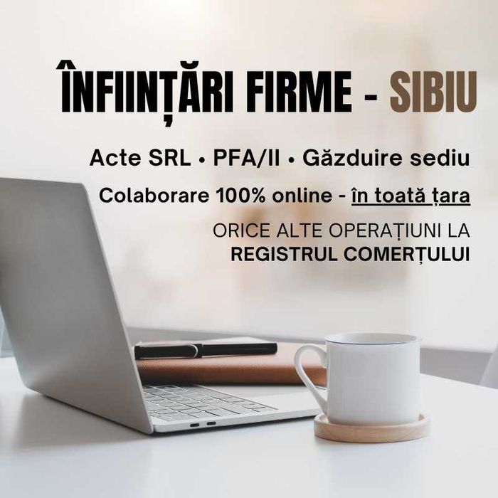 Infiintari firme / Infiintare firma / SRL PFA / Gazduire sediu / ONRC