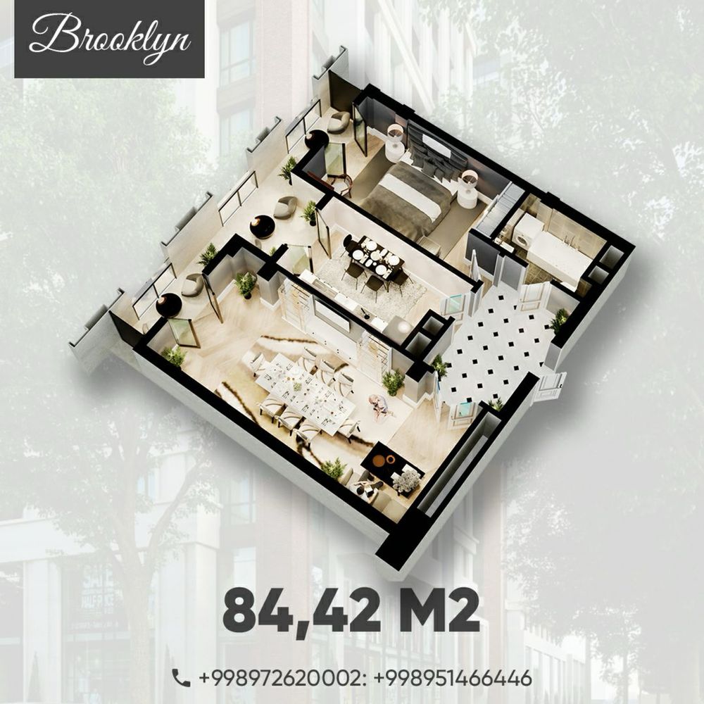 ЖК Brooklyn Новостройка 5 этаж 84 м2 $82.000
