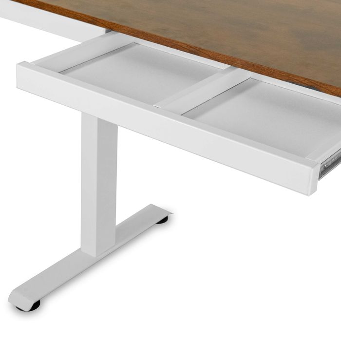 Birou reglabil electric Vitaholm Executive White wood