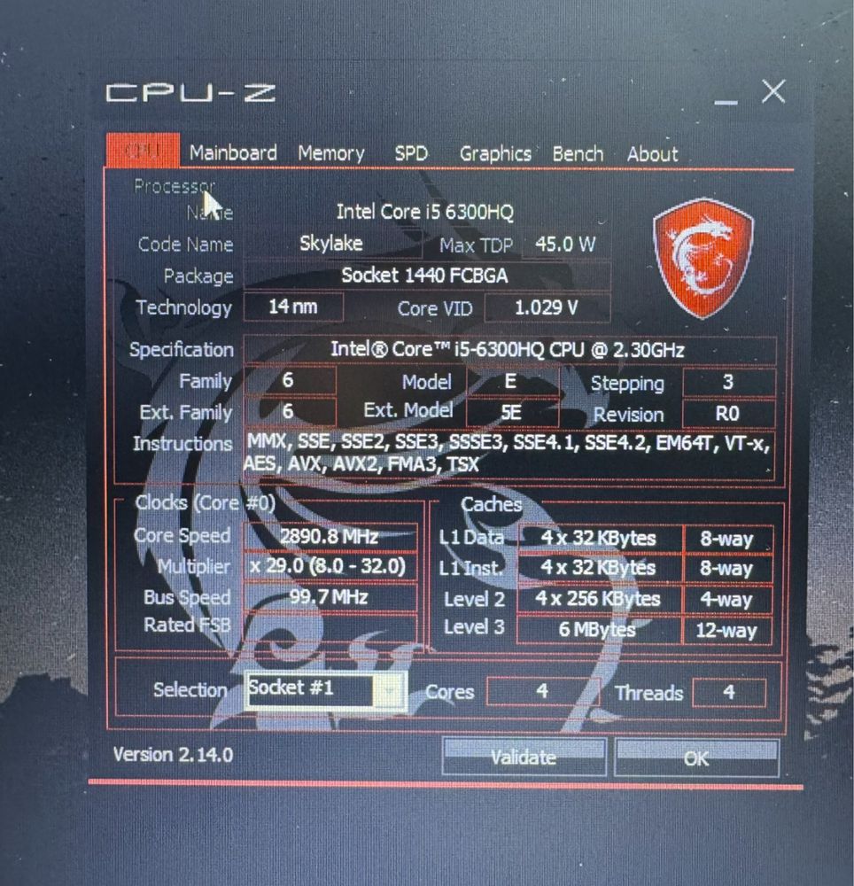 Продам ноутбук  MSI GL62 6QE | i5-6300HQ | SSD | Игровой ноутбук