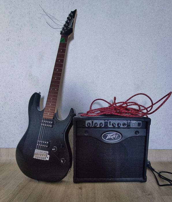 Продам электрогитару Ibanez gio GRX-20 BKN и комбоусилитель с проводом