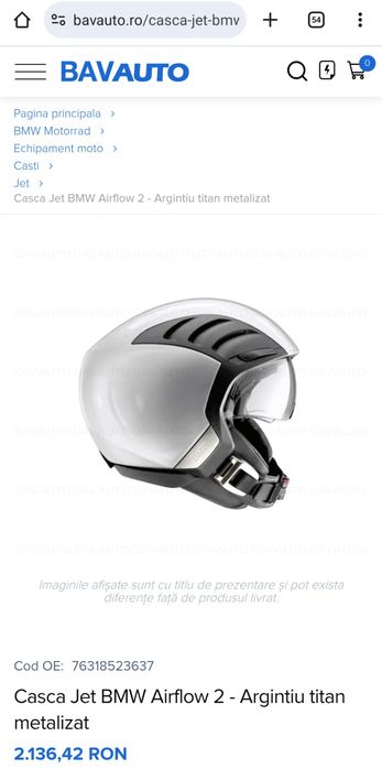 Casca moto BMW Airflow 2+sistem comunicare-noua 0 km!!! august2025