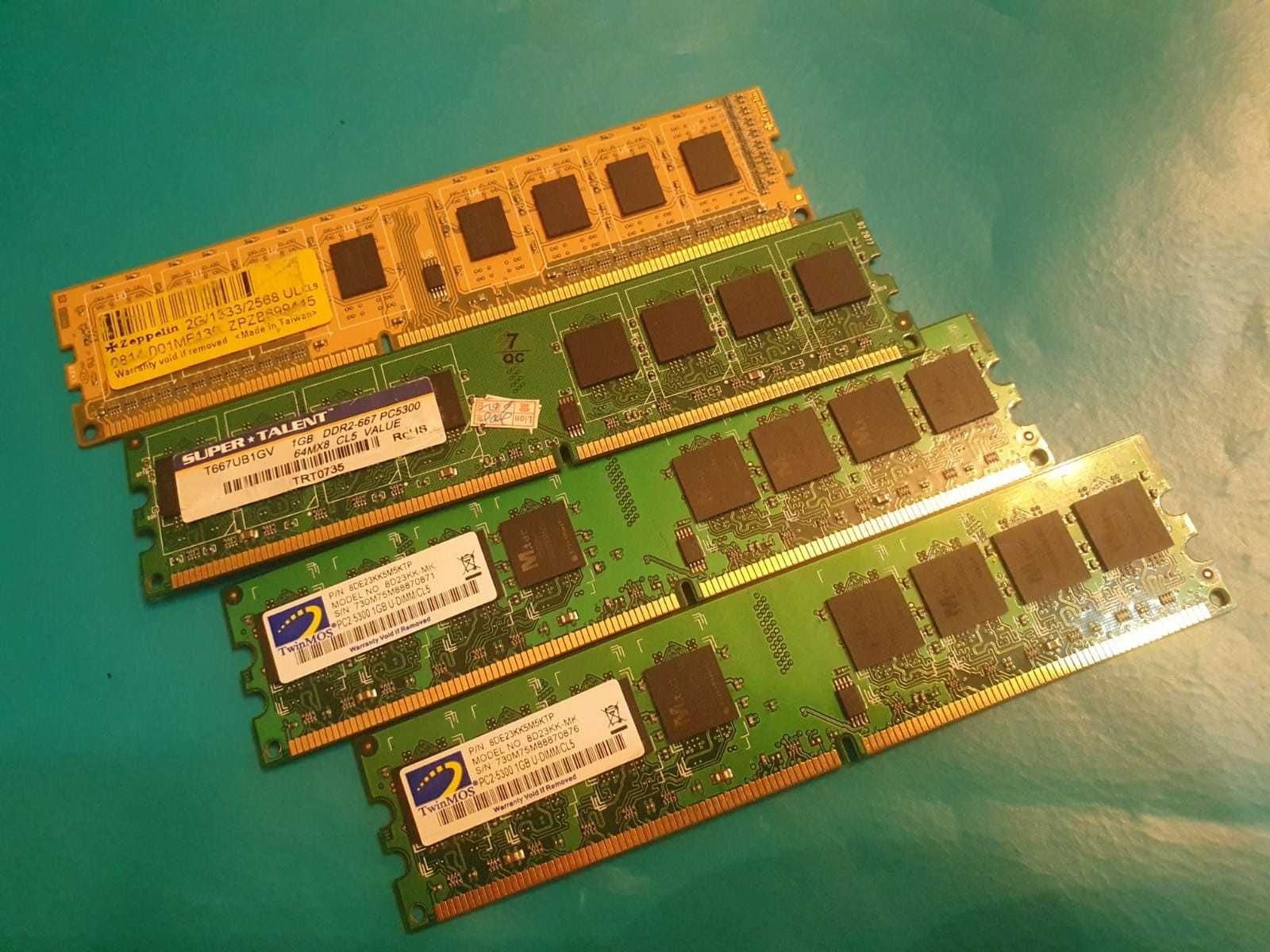 Оперативная память ОЗУ DDR3 1600 и 1333 по 2 Гб и 4 Гб, DDR2 по 1 Гб