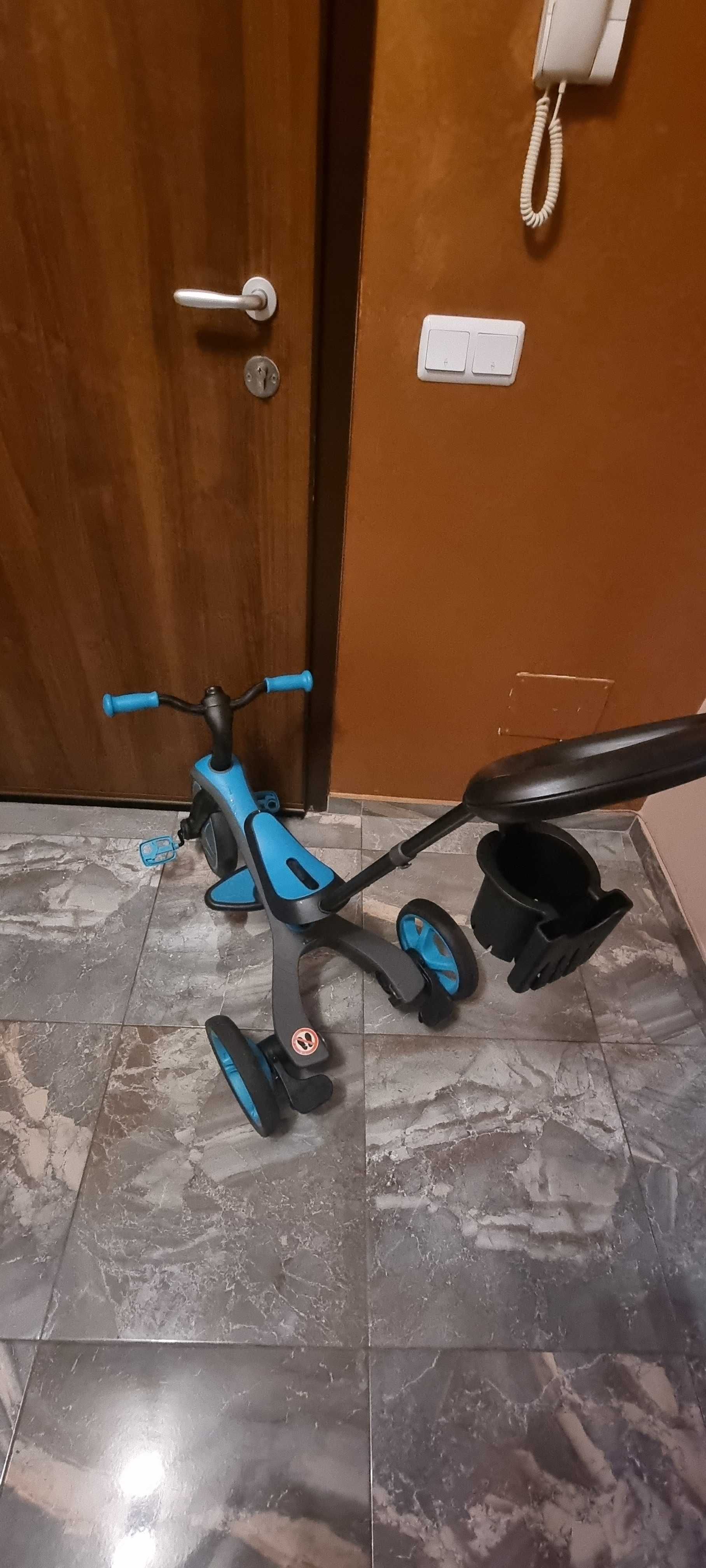 Детска триколка Globber 4 в 1 - Trike Explorer, синьо-зелена