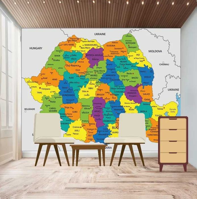 Fototapet cu harti sau peisaje - diverse dimensiuni, pret 70 lei/ mp