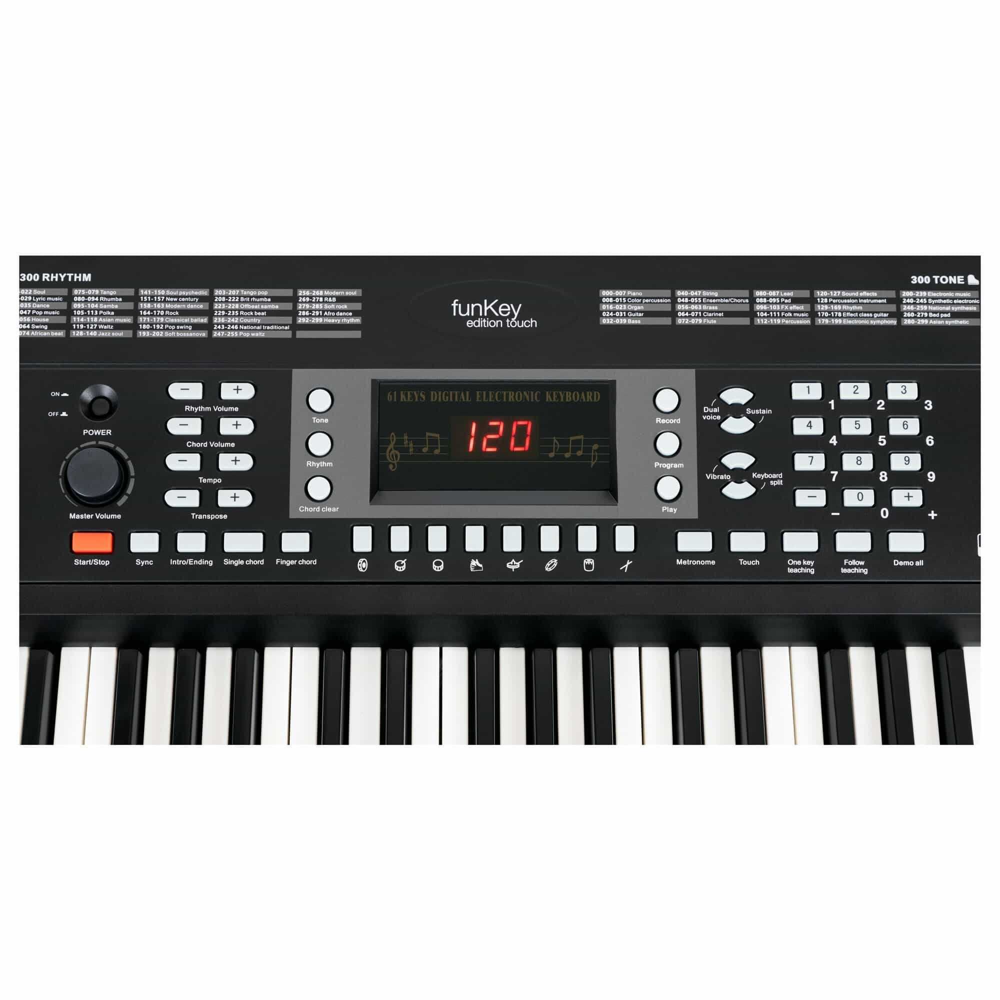 Set Orga FunKey 61 Edition Touch BK + stativ + bancheta