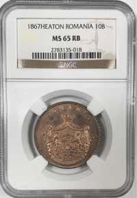 10 Bani 1867 MS 65  RB NGC