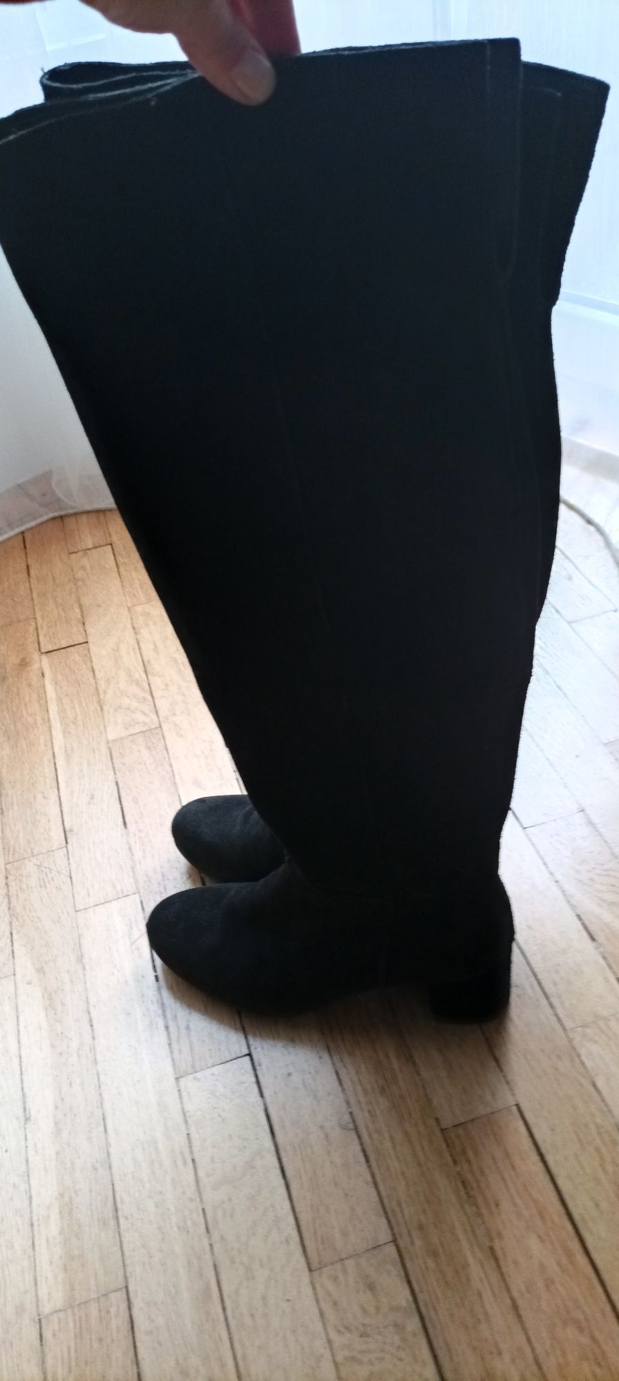 Дамски високи ботуши/чизми от естествен велур марка "Reserved "