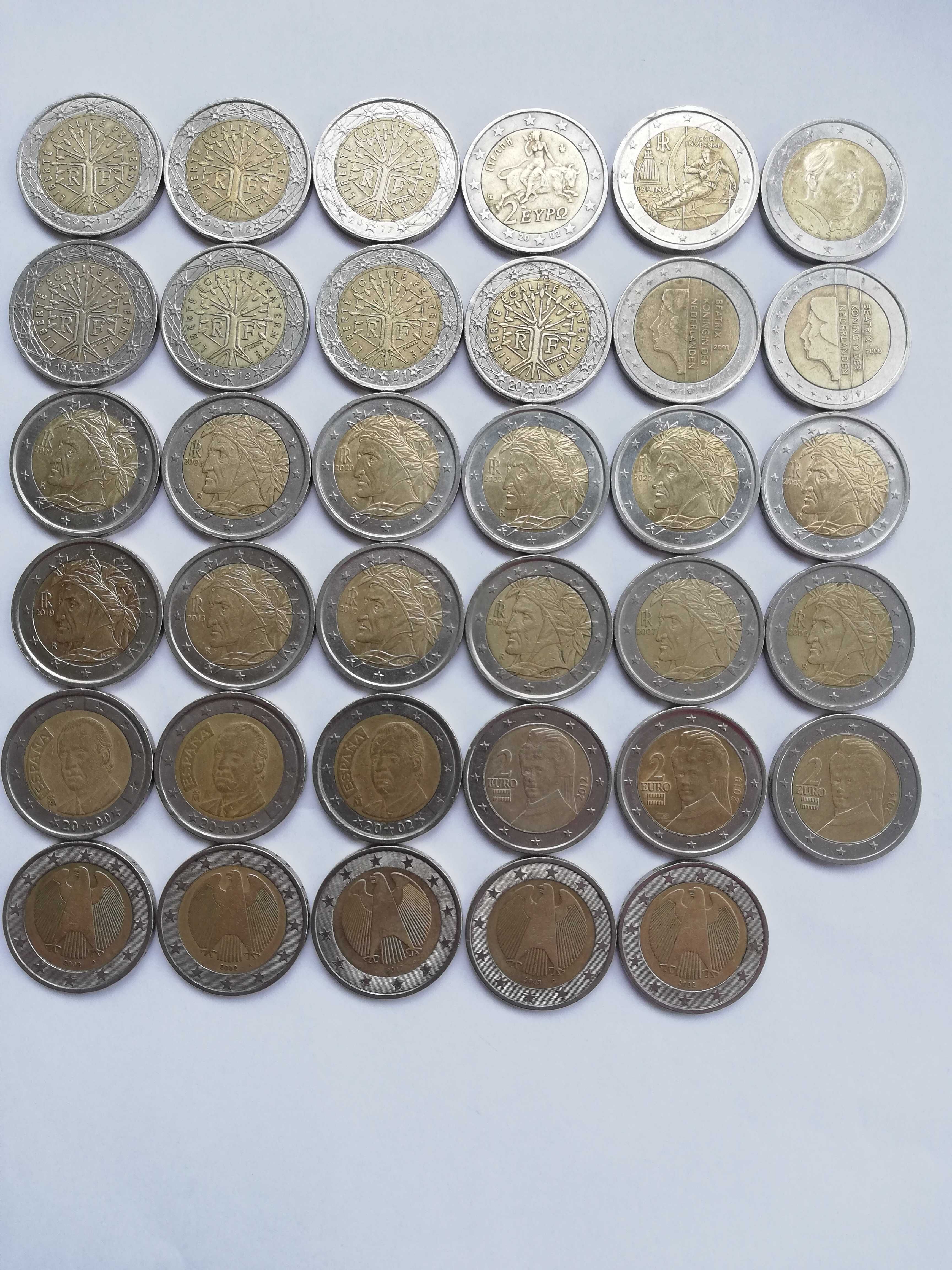 лот от 44 монети 2 евро юбилейни