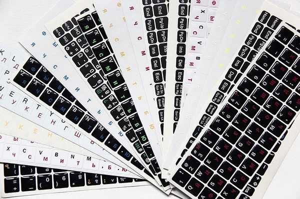 Наклейки для клавиш (черные и прозрачные) новые в упаковке.