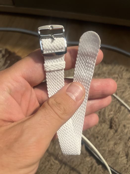 Curea ceas nylon 16 mm alba