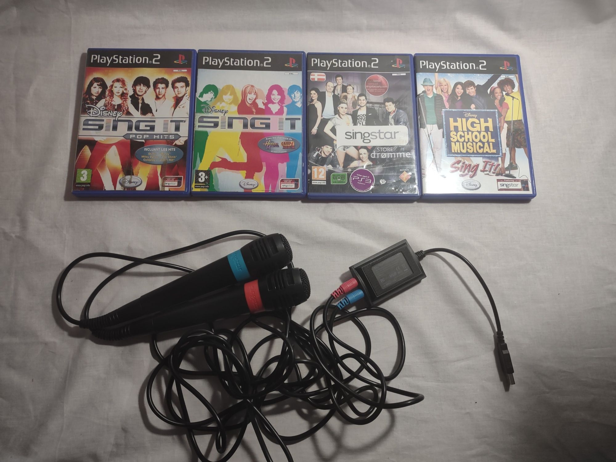 Microfoane singstar ps2(playstation 2)/ps3(playstation 3)+ jocuri