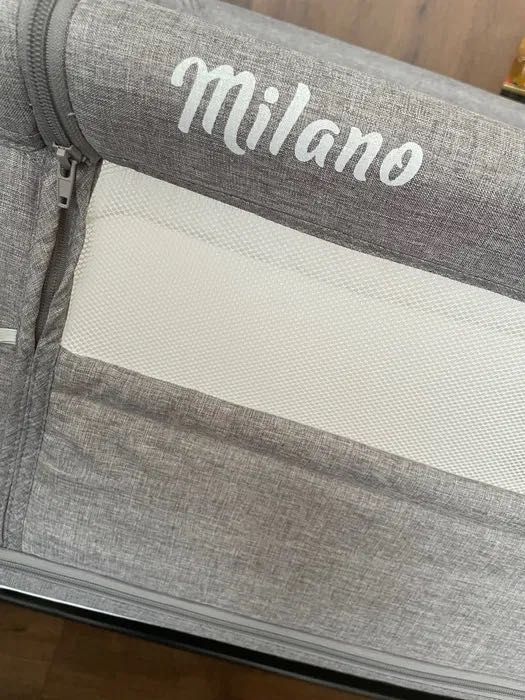 Бебешка кошара Next to me Lorelli MILANO 2 в 1 Grey + аксесоари
