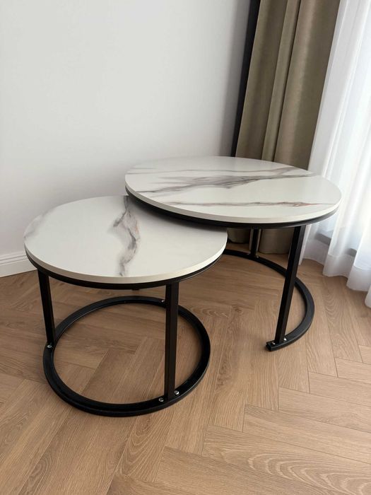 Set 2 masute de cafea - Efect Marmura