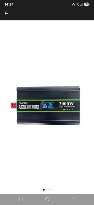 Invertor sinus pur 3000W, unda pura, 12V, cu telecomanda wireles