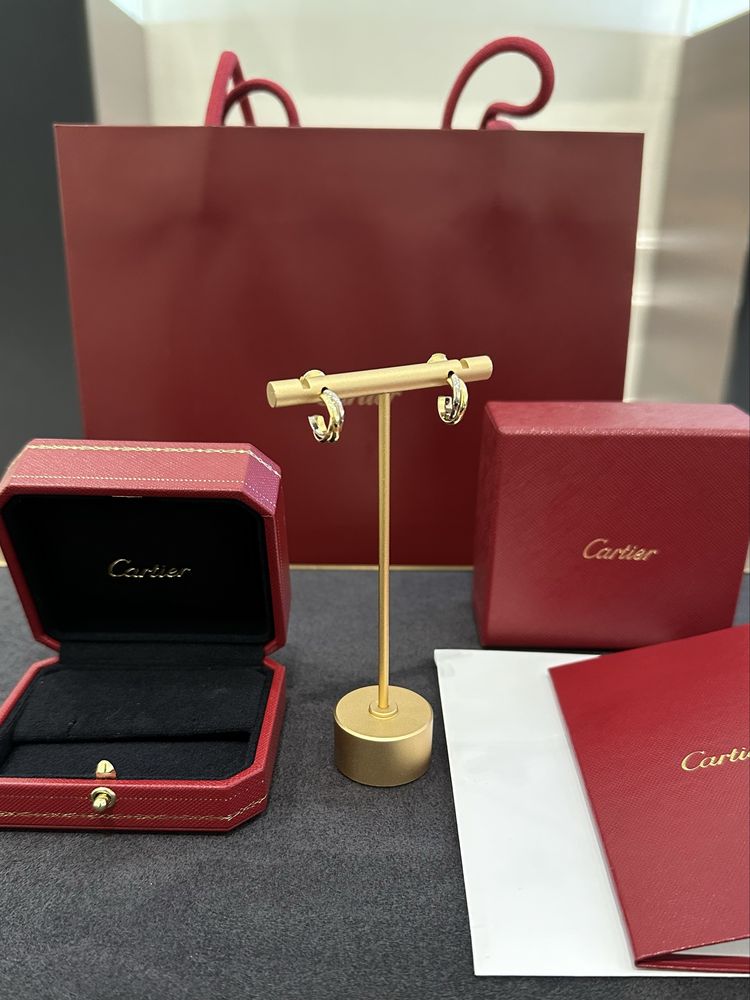 NEW Серьги Cartier Trinity Mini Model B830154
