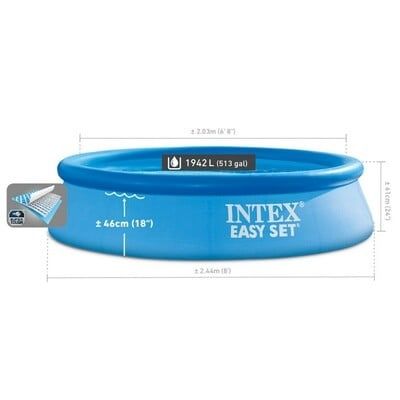 Piscină INTEX 2,44 m x 0,61 m,cu pompa de umflat inclusa