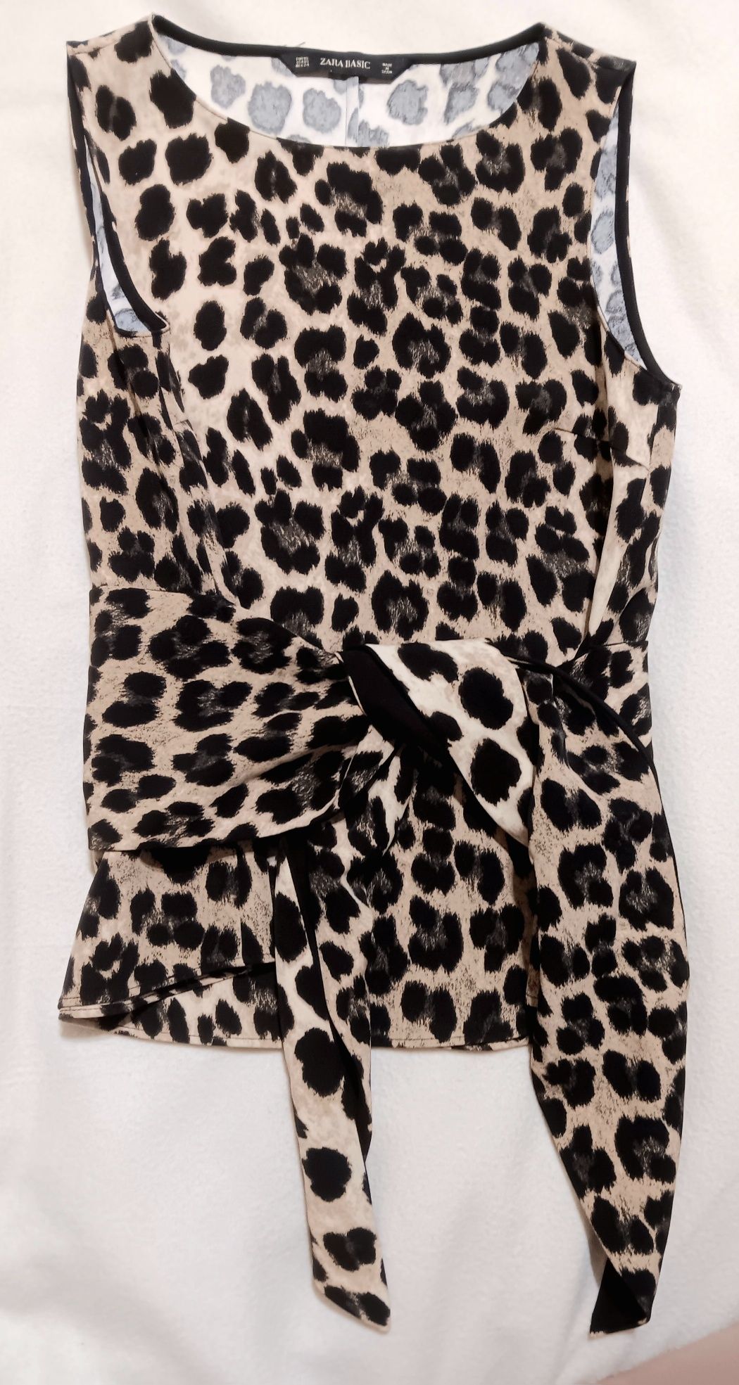 Top Zara Animal Print, Cordon Atasat