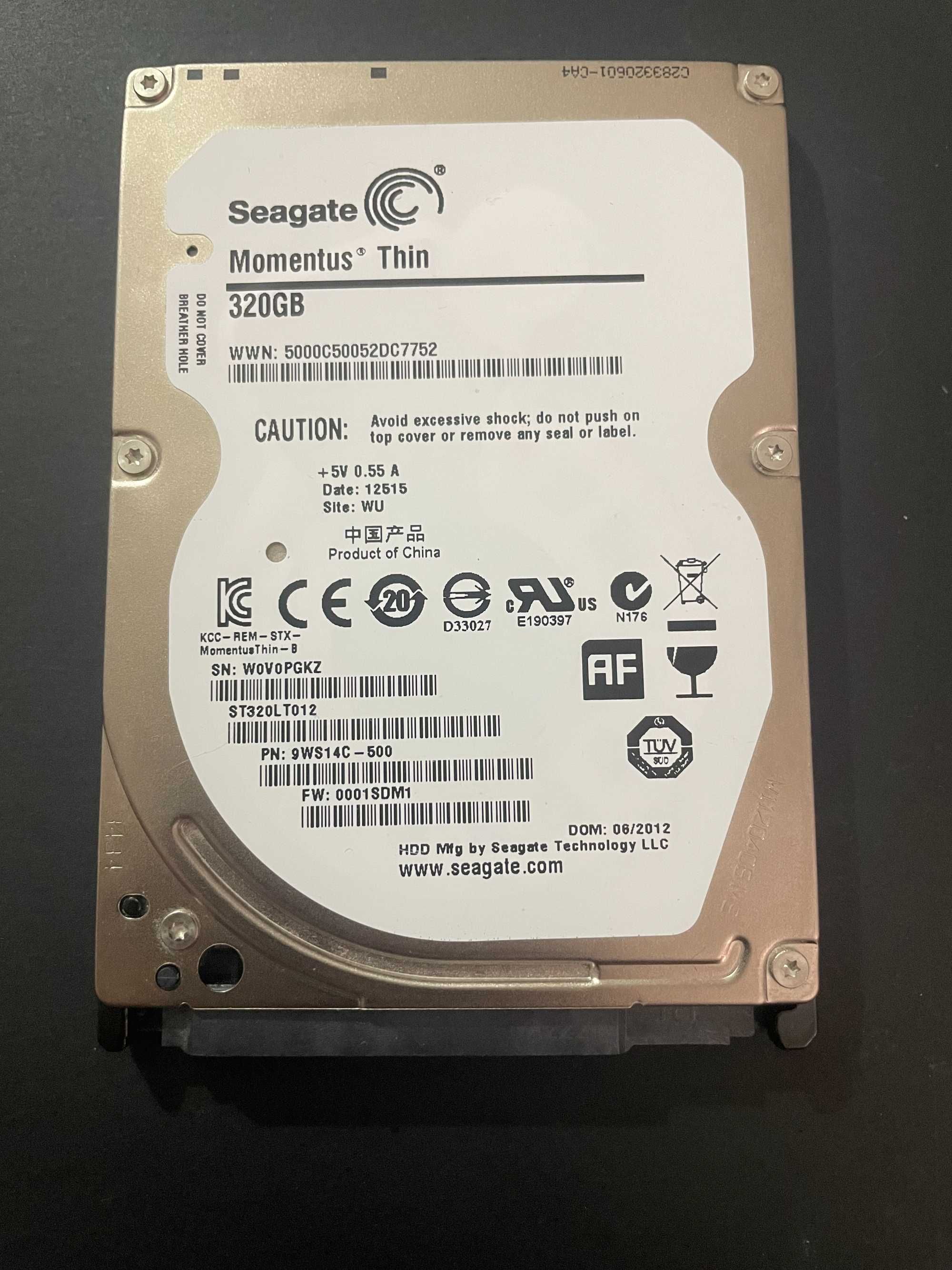 Твърд диск 320GB Seagate Momentus Thin