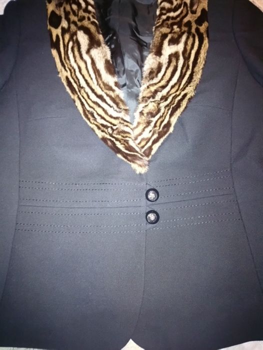 Сако,палто с Естествен косъм от тигър