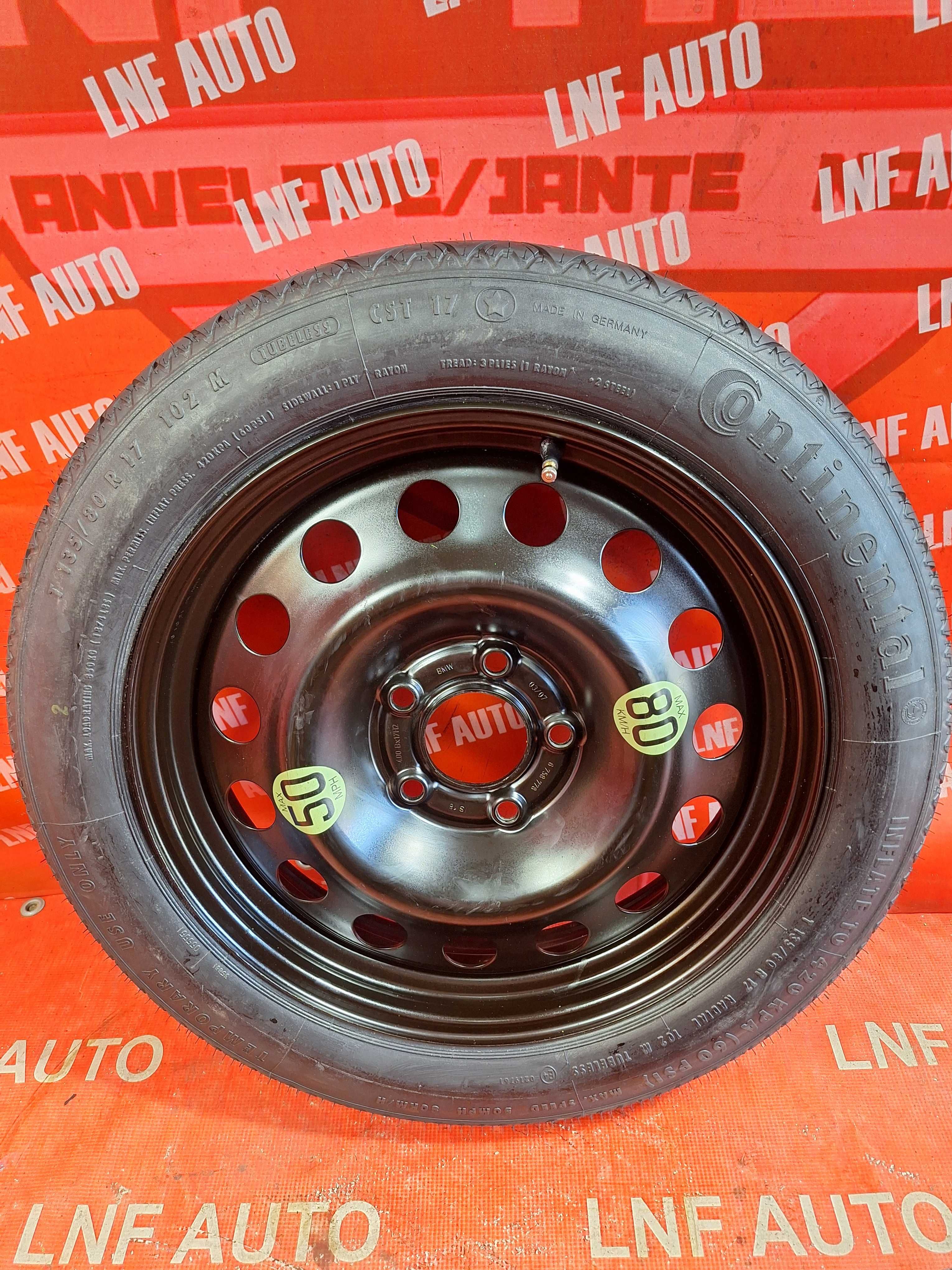 KIT Roata Rezerva SLIM 5x120 OEM BMW Seria 1 3 4 5 X1 X3 135/80/17
