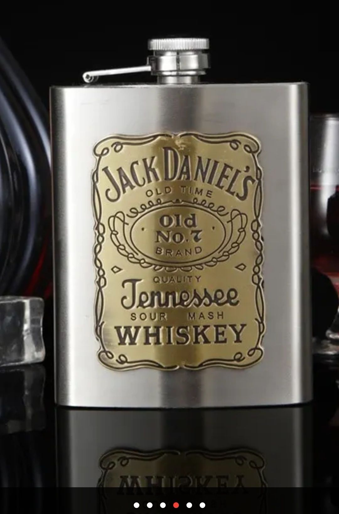 Botelcuta Jack Daniel's / Recipient inox / Plosca Whisky Jack Daniel's