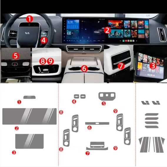 Защитная пленка на салон для авто Lixiang L7, Lixiang L8, Lixiang L9,