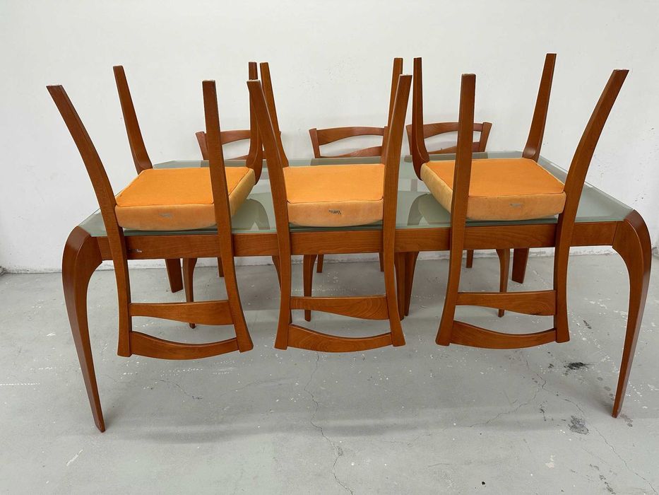 Маса 180×90 + 8 столa Bora „Романс“ – дървена трапезария