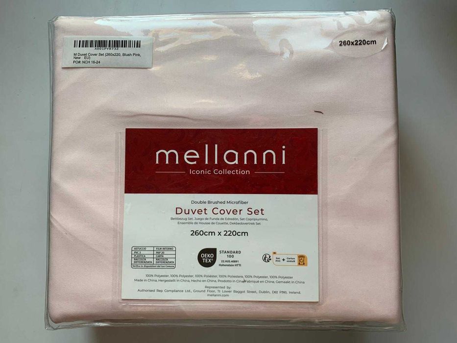 Set de pat dublu Mellanni cu husă pilotă 260x220cm cu 2 fețe de pernă