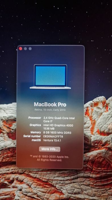 Vand Macbook Pro 15 Inch Early 2013
