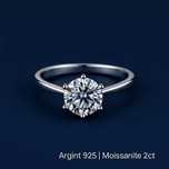 Inel din argint 925 cu moissanite 2ct – strălucește ca diamantul!
