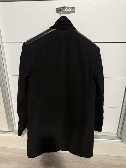 Palton casual din casmir de culoare negru