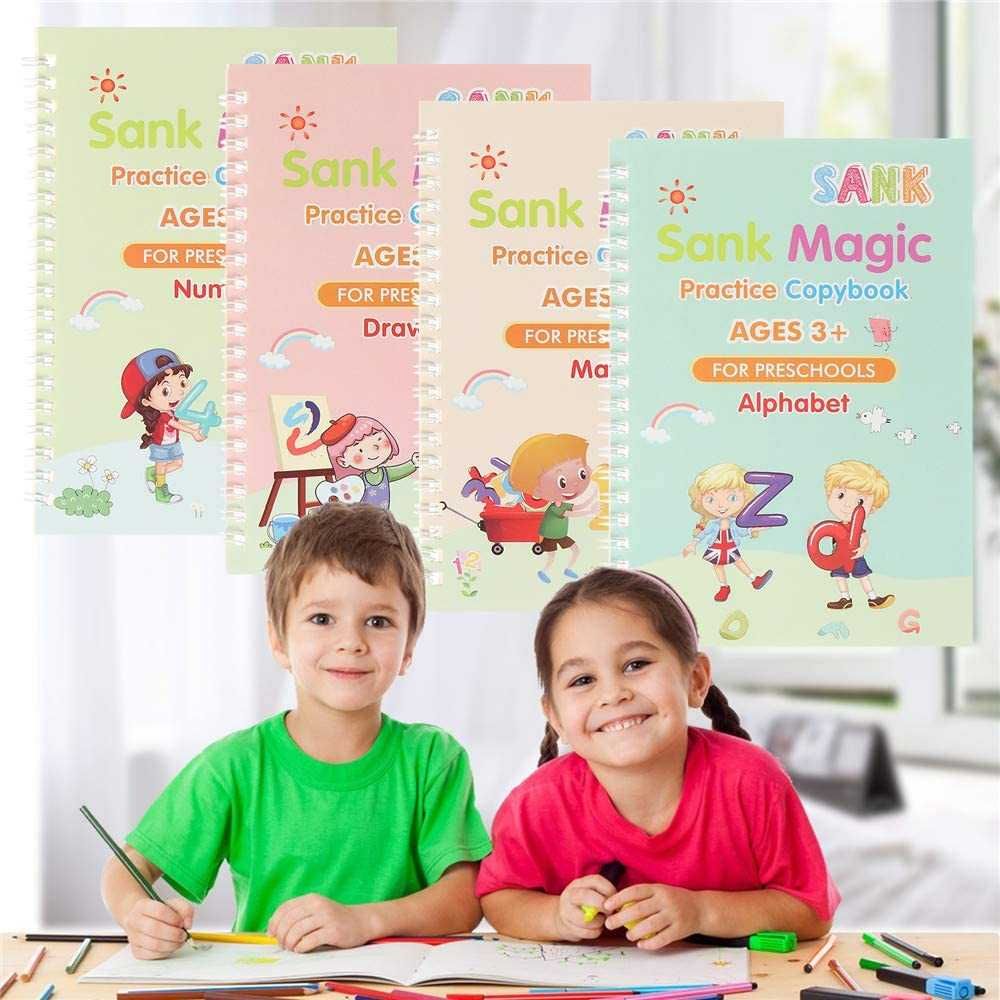 Caiete de caligrafie si exercitii Sank Magic Copybook Workbook KidBook