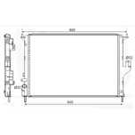 Radiator racire Dacia Logan 04.2008-2012 (1.5dci 48/50/62kw Fara Ac) ; Dacia Sandero 06.2008-2012 (1.5 Dci 63kw Fara Ac/ 1.2 55kw Cu Ac / 1.6 64kw Cu Ac); ,  586x415x23mm, Cu lipire fagure mecanica Afterma