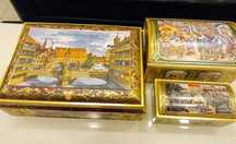 Cutii metalice vechi, litografiate, rare-ideal COLECTIE,DECOR DE EPOCA