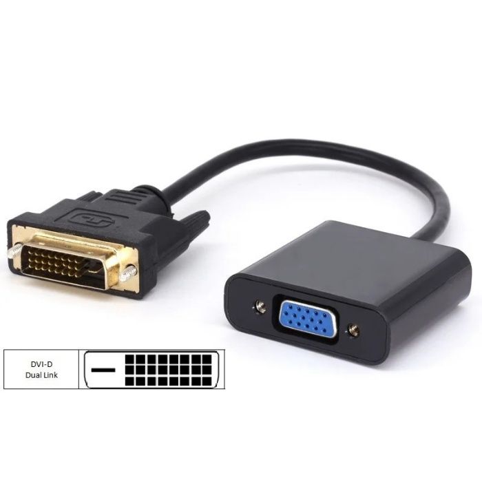 Переходник кабель-Адаптер/Конвертор DVI-D 24+1 --- D-Sub (VGA)/ 10см