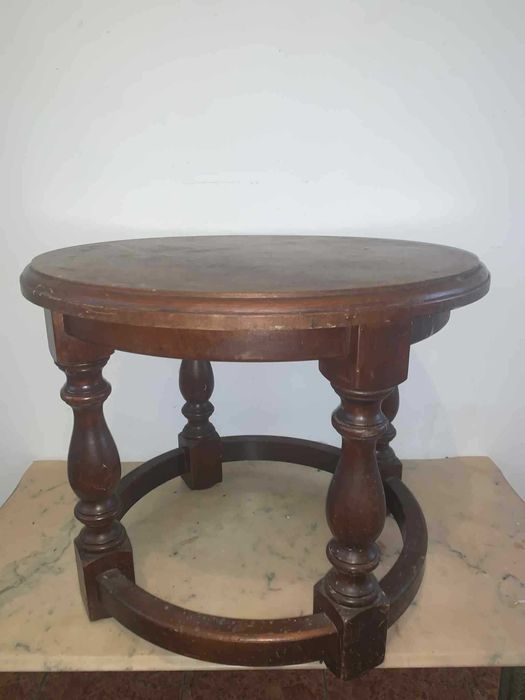 Masa rotunda din lemn masiv hol/terasa decor