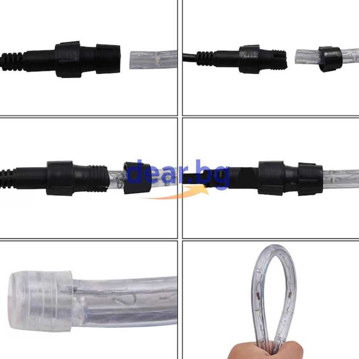 Светещ LED маркуч - 20 метра, Многоцветен
