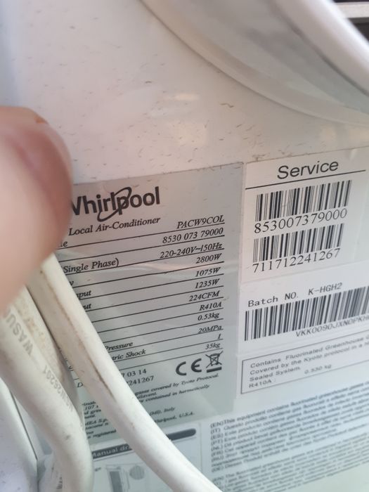 Aer conditionat mobil Whirlpool PACW9COL