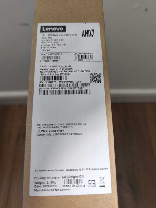 Laptop IdeaPad Gaming 3 15ARH05