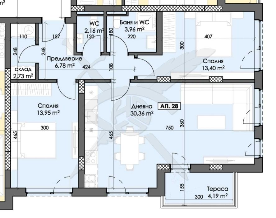 Продава се Тристаен апартамент в Пловдив, Тракия - 111 кв.м за 591 €/кв.м - Снимка #4