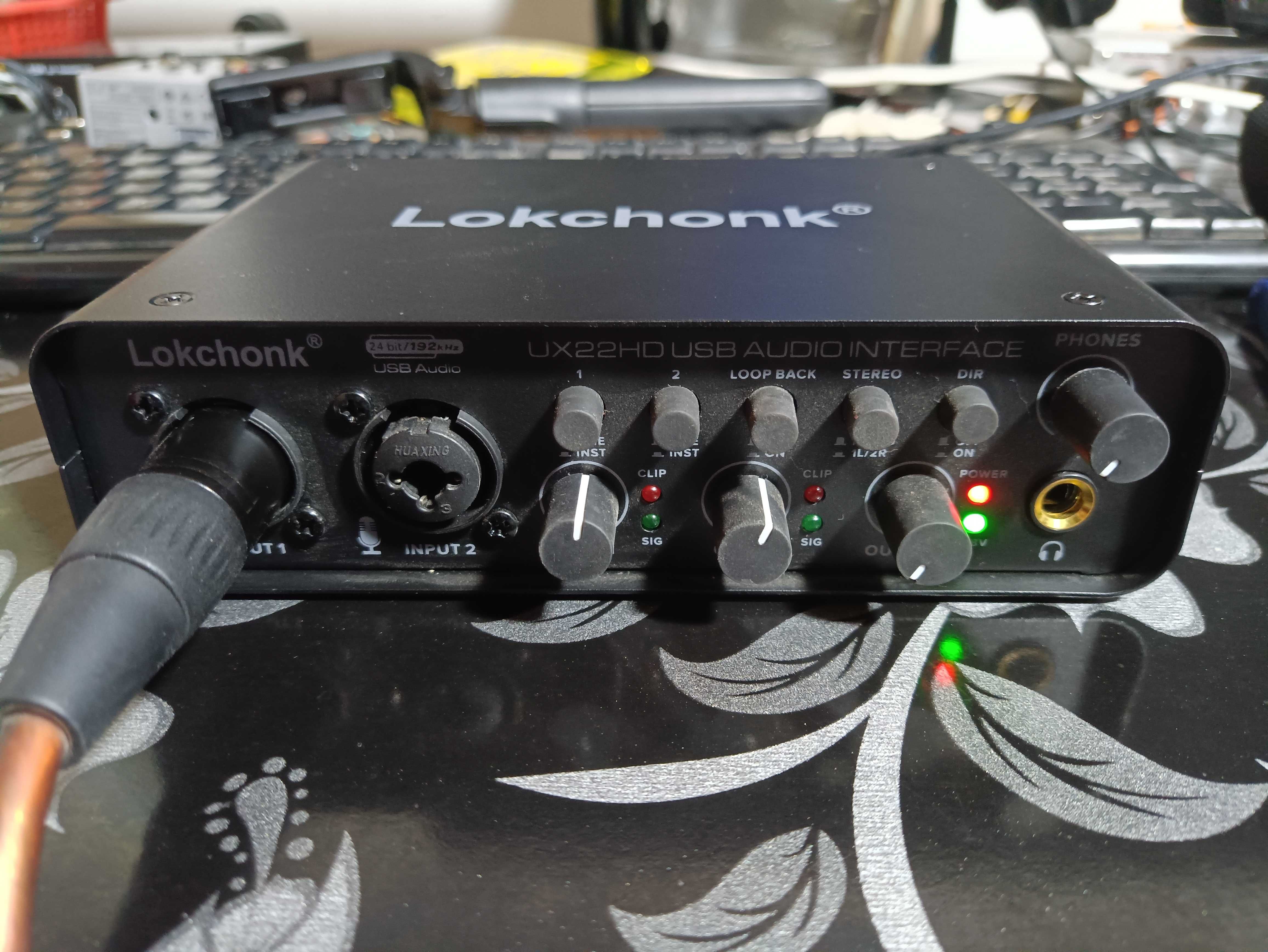 Звуковая карта Lokchonk UX22HD + микрофон Nordfolk ncm7000xlr