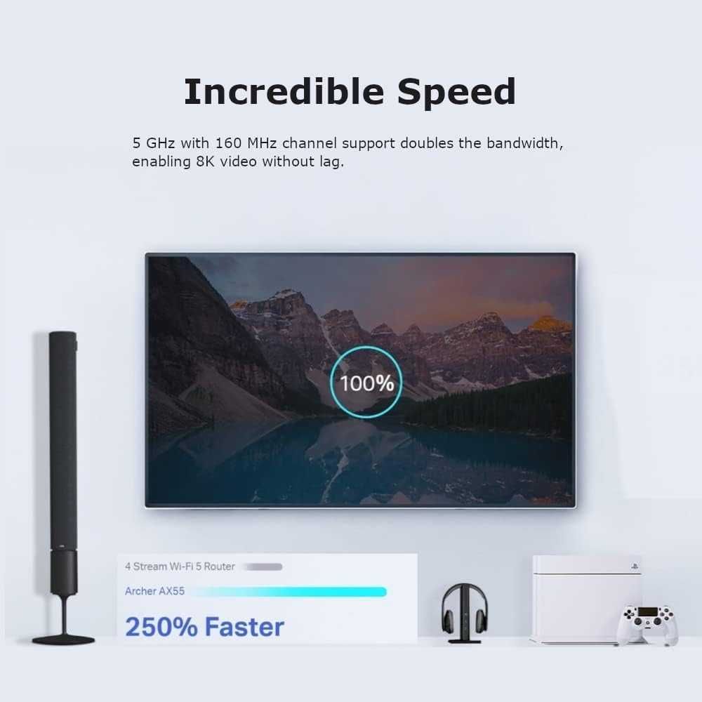 TP-Link Archer AX55 (AX3000) Wi-Fi 6 рутер – като нов, пълен комплект