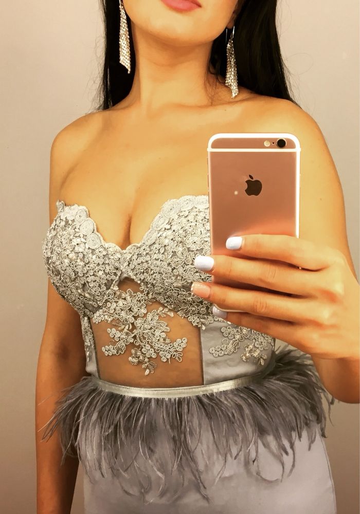Rochie dantela si pena Ana Radu, Cristallini, Marquise, Nissa