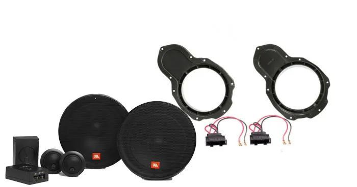 Pachet audio VW Passat B6/B7 fata, boxe, inele, mufe adaptoare JBL STAGE2 604C
