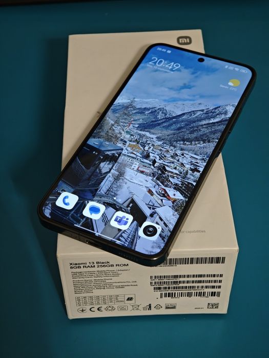 Xiaomi MI 13, 8GB RAM, 256GB, încărcare 67W, full HD, Black + 3 huse