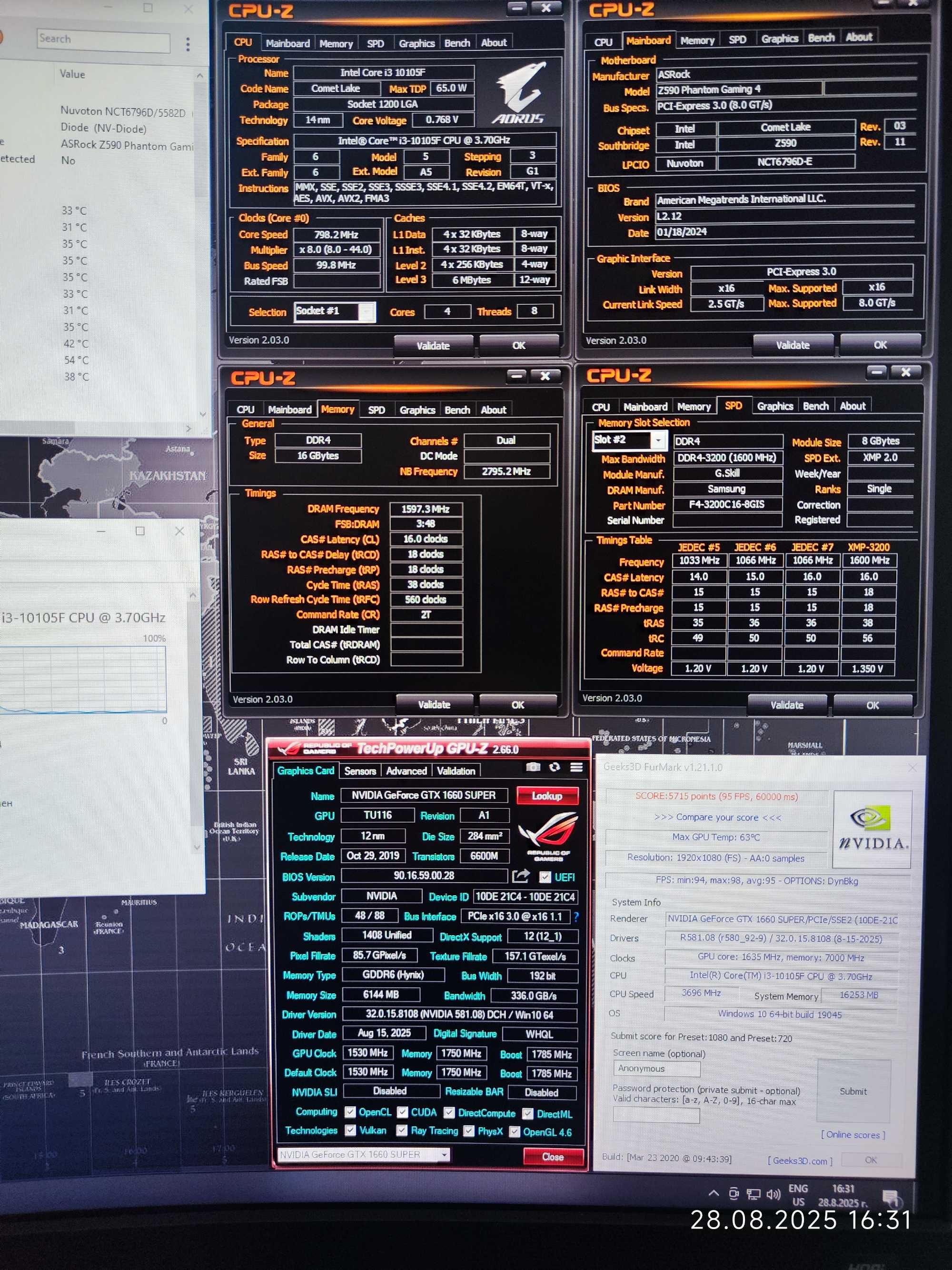 Геймърски i3 10105f, GTX 1660 Super 6GB, RAM 16GB DDR4 3000, SSD 512GB