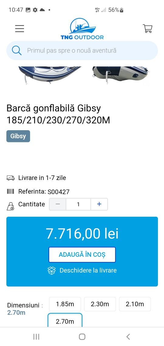 Barcă cu motor Yamaha profesională GFN Gibsy (Italia)  Airdeck
