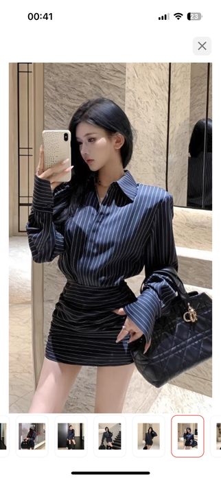 Платье-рубажка синий