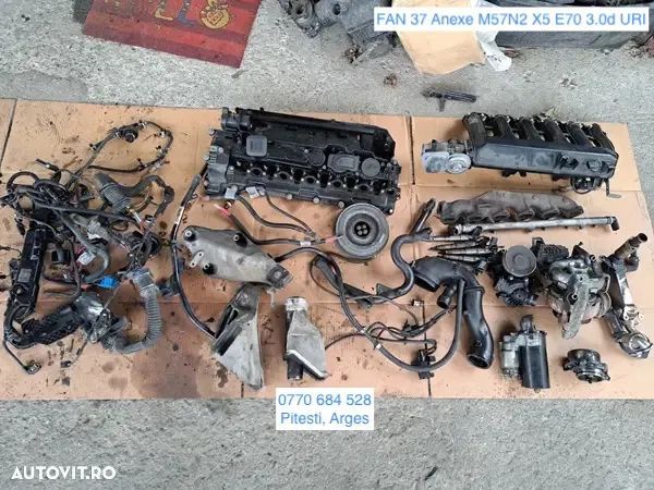 Anexe motor M57N2 X5 E70 3.0d X6 E71 Capac chiuloasa galerie admisie termoflot fulie vibrochen galerie evacuare rampa injectoare  electromotor turbina EGR pompa vacuum instalatie electrica bmw 235cp 286cp